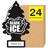 LITTLE TREES Air Fresheners Car Air Freshener. Hanging Tree Provides Long Lasting Scent for Auto or Home. Black Ice, 24 Air Fresheners