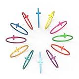 YalsFTY 12PCS Large Cross Silicone Bracelets – Christian Rubber Wristbands for Teens & Adults, Waterproof, 61.8mm Diameter
