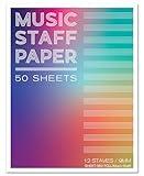 BookFactory Music Staff Loose Leaf Sheets/Composition Manuscript Paper/Blank Sheet Music Loose Leaf Sheet - 50 Pages, 8.5'' x 11'', (SHEET-050-7CLL(Music-Staff))