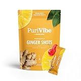 All About Juicing PuriVibe Ginger Shots | Superfood Juice Powder, Wellness Shots Supplement - Supports Immunity and Digestion - with Pineapple, Turmeric & Acerola Cherry - 15 Stick Packs