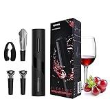 Electric Wine Opener Set TEBIKIN Automatic Wine Bottle Openers Cordless Battery Powered Corkscrew with Vacuum Wine Stoppers Wine Aerator Pourer Foil Cutter for Home Gift Party Valentine's Day