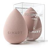 SINART Makeup Sponge, Beauty Makeup Foundation Blender, For Liquid, Cream, & Powder Products, Original Premium PROsponge, Vegan, Cruelty & Latex-Free (BEIGE)