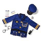 Melissa & Doug unisex-children Police Officer Role Play Costume Dress-Up Set (8 pcs) Frustration-Free Packaging Multicolor, Ages 3-6 Years