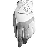 TaylorMade Golf 2019 KALEA WOMEN'S GOLF GLOVE, WHITE/GRAY, WORN ON RIGHT HAND, LARGE