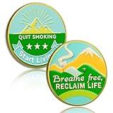 Quit Smoking Recovery Coin, Breathe Free Sobriety Coin - Addiction Recovery Medals for Anxiety Relief, Anti-Smoking Inspirational Gifts for Men Women