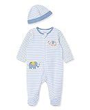 Little Me Baby Boy Clothes 2-Piece Baby Sleeper and Cap Set 100% Cotton Footies with Full 2-way Zipper and Scratch Free Tags Baby Essentials - 3 months, Striped Elephants