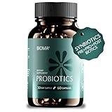 BIOMA Probiotics for Weight Management & Digestive Health, 3 in 1 Gut Health Probiotics and Prebiotics/Postbiotics, Slow Release Synbiotic Probiotic Capsules for Gut Health Multi Enzyme (60 Caps)