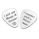 2PCS Guitar Pick, I Couldn’t Pick A Better Man&I pick you always,Birthday Gift for Musician Guitar Player Husband Boyfriend, Father's Day Christmas Anniversary Valentines Gifts for him