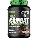 MusclePharm Combat Protein Powder, Chocolate Milk Flavor, Fuels Muscles for Productive Workouts, 5 Protein Sources Including Whey Protein Isolate & Egg Albumin, Gluten Free, 2 lb, 26 Servings