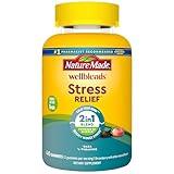 Nature Made Wellblends Stress Relief Gummies, L theanine 200mg to Help Reduce Stress, with GABA 100mg, Same Day Stress Support, 40 Strawberry Flavor Gummies