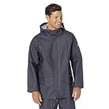 Helly-Hansen Workwear Mandal Adjustable Waterproof Jackets for Men - Heavy Duty Comfortable PVC-Coated Protective Rain Coat, Classic Navy - S