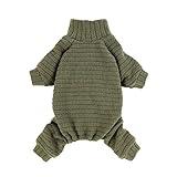 Fitwarm Turtleneck Knitted Dog Sweater Puppy Pajamas Thermal Doggie Winter Clothes Knitwear Pet Coats Cat Apparel Green Small