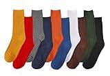 CHUNG Men Coloured Cotton Socks Unisex Novelty Solid Dress Sox Colorful Fashion Fun 6-13 Casual Crew Business Sports,10Pack, 9-13, Solid Color