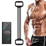 6-Pipe Chest Expander & Shoulder Stretcher - Adjustable Detachable Resistance Tubes for Home Gym, Rehab, Strength Training + Easy Workout Guide (Men/Women)
