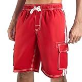 Kanu Surf Men's Standard Barracuda Swim Trunks (Regular & Extended Sizes), Red, Medium