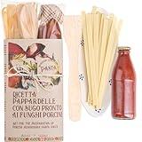 ARTIGIANI DEI SAPORI - Italian Gifts, Pasta Gourmet Gift Set, Pappardelle Pasta with Porcini Mushrooms Sauce in Deluxe Packaging, homemade in South of Italy