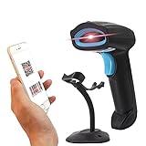 KILOGOGRAPGH Bluetooth QR Code Scanner U2B - Book Scanner for Personal Library Libib, QR Code Scanner for Laptop Computer Mac iPhone Android, 2D Wireless Bluetooth Bar Code Scanner (with Stand)
