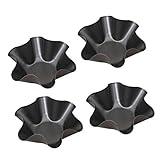 8 Packs Taco Shell Molds – Nonstick Carbon Steel Tortilla Maker Salad Bowls Taco Holder Pans Baking Molds Tostada Bake and Serve Sets Black (8)