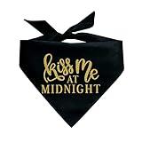 Kiss Me at Midnight Happy New Years Party 2025 Dog Bandana (Black OS, 357)