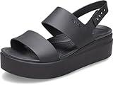 Crocs Women's Brooklyn Low Wedges, Platform Sandals Black, Numeric_9