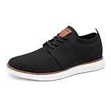 Bruno Marc Men's KnitFlex Breeze Mesh Sneakers Oxfords Lace-Up Lightweight Casual Walking Shoes,Size 10.5,Black,GRAND-01