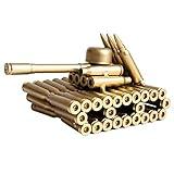 Singeek Bullet Shell Casing Shaped Army Tank Metal Sculpture,Great Decorative Artwork Model Gift for Home,Study Room Decorations (95 Tank)