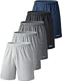 5 Pack Big Boys Youth Athletic Mesh Basketball Shorts with Pockets Quick Dry Activewear (Set 6, Large)