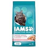 IAMS Proactive Health Indoor Weight Control & Hairball Care Adult Dry Cat Food, Salmon Recipe, 7 lb. Bag