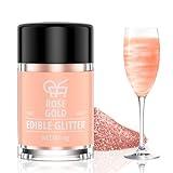 Edible Drink Glitter for Cocktails Food Grade Edible Drink Shimmer Powder for DIY Champagne Beverages Wine Vegan Cherrysea Multi -Purpose Edible Luster Dust Set 4g/Bottle - Rosegold