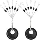 Fishing Rubber Bobber Peg Sinker Stopper Black Oval Bead Eagle Claw Texas Rig Weight Floats Stops Durability Flipping Terminal Tackle Accessories for Saltwater Freshwater