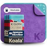 Koala Lens Cleaning Cloth | Japanese Microfiber | Glasses Cleaning Cloths | Eyeglass Lens Cleaner | Eyeglasses, Camera Lens, VR/AR Headset, and Screen Cleaning | Blue & Purple (Pack of 6)