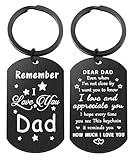 Father’s Day Gifts, Dad Birthday Gifts from Daughter Son, Double Side Remember I Love You Dad Keychain, Best Dad Gift Ideas for Christmas Valentine's Day