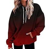 Droeadgor womens zip up hoodies liquidation pallets Oversized Hoodies for Women Y2K Gradient Print Oversized Sweatshirt Casual Drawstring Hooded Pullover with Pocket my cart what is on amazon E-1 M