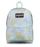 JanSport SuperBreak One Backpack - Durable, Lightweight Bookbag with 1 Main Compartment, Front Utility Pocket with Built-in Organizer - Premium Backpack, Faded Floral Fresh Mint