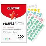 QUSTERE Pimple Patches for Face, Hydrocolloid Acne Patches, Cute Star Zit Covers, Colorful Spot Stickers with Tea Tree, Salicylic Acid & Cica Oil| 3 Sizes (10mm, 12mm & 14mm) |200 Count