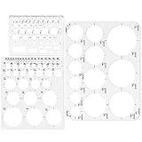 Tamaki Circle Template Circle Round Stencil Templates for Drafting for Office and School Building Formwork Drawings Templates, Large and Small Size, 3 Pack