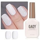 GAOY White Gel Nail Polish, 16ml Color 1002 Soak Off UV Light Cure Gel Polish for French Tips Nail Art DIY Manicure at Home
