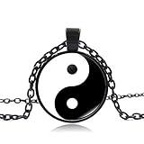 Yin Yang Pendant Necklace - Chinese Philosophy Taoist Symbol Talisman Taichi Yoga Stainless Steel Charm Pendant Necklace Necklace