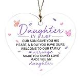Christmas Ornament Gifts for Future Daughter in Law, Welcome to Our Family, Wedding Day Birthday Christmas Appreciation Gifts for Future Daughter in Law, Acrylic Heart Ornament