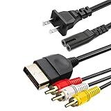 Power Cord and AV Cable Compatible with Xbox, AC Power Cord Fit for Sony PS5/PS4/PS4 Slim/PS3 Slim, Xbox One S/X/Series X/S, TV Printer Speaker Monitor 2 Prong Replacement