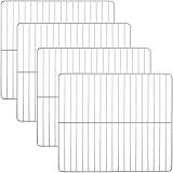 Elsjoy Set of 4 Barbeque Wire Mesh Net Grill Grid, 12 x 10 Stainless Steel Grill Grates BBQ Grill Racks, Replacement Smoker Wire Rack for Roasting, Cooling, Baking