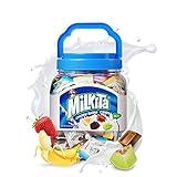 Milkita Creamy Shake Candy Jar, Gluten Free Chewy Candies with Calcium & Real Milk, Zero Trans Fat, Low-Sugar, Assorted Flavors (Vanilla, Strawberry, Chocolate, Honeydew, Banana), 140 Pcs