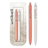 Uni-ball Zento Gel Ink Rollerball Pens, 2 Black Medium Point Smooth Writing Pens, Colored Japanese Pens, Boho Colors