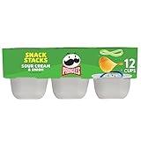 Pringles Potato Crisps Chips, Lunch Snacks, On-the-Go Snacks, Snack Stacks, Sour Cream and Onion, 8.8oz Tray (12 Cups)