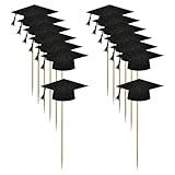 30 Pcs Graduation Centerpiece Sticks Grad Hat Cake Toppers Grad Cupcake Toppers Graduation Cap Cupcake Picks Graduation Party Table Toppers Decorations