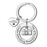 Photographers Gifts for Women Men Photographer Keychain Inspirational Gift for Photography Photo Lovers Photo Club Jewelry Camera Lovers Gifts Encouragement Graduation Present for Daughter Son