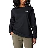 Columbia Women's North Cascades Branded Long Sleeve Crew, Black/Varsity Arch, Medium