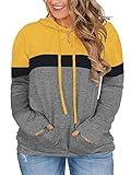 VISLILY Plus Size Sweaters for Women 3X Long Sleeve Hoodie Casual Sweatshirts Yellow 22W