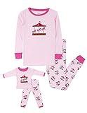 Leveret Kids Pajamas Matching Doll & Girls Pajamas 100% Cotton Pjs Set (Carousel,Size 14 Years)