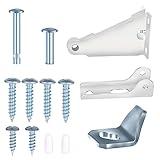 Screen Door Closer Kit, Quality Steel Storm Door Replacement Parts Compatible with Wright Products Screen Door Closer Parts with Brackets, Pins and Mounting Screws (White)